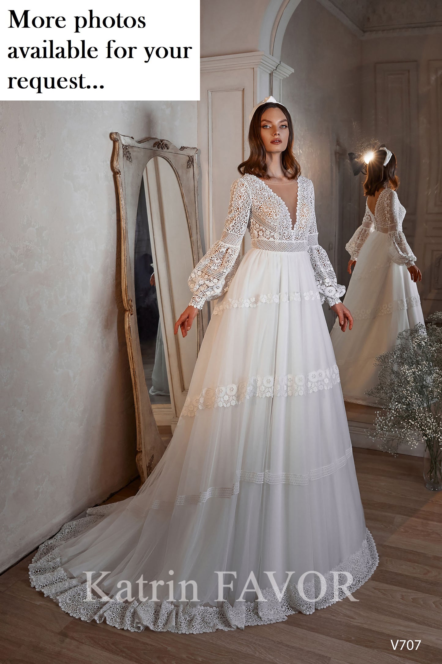 Country lace wedding dress boho