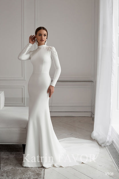 KatrinFAVORboutique-High neck modest wedding dress