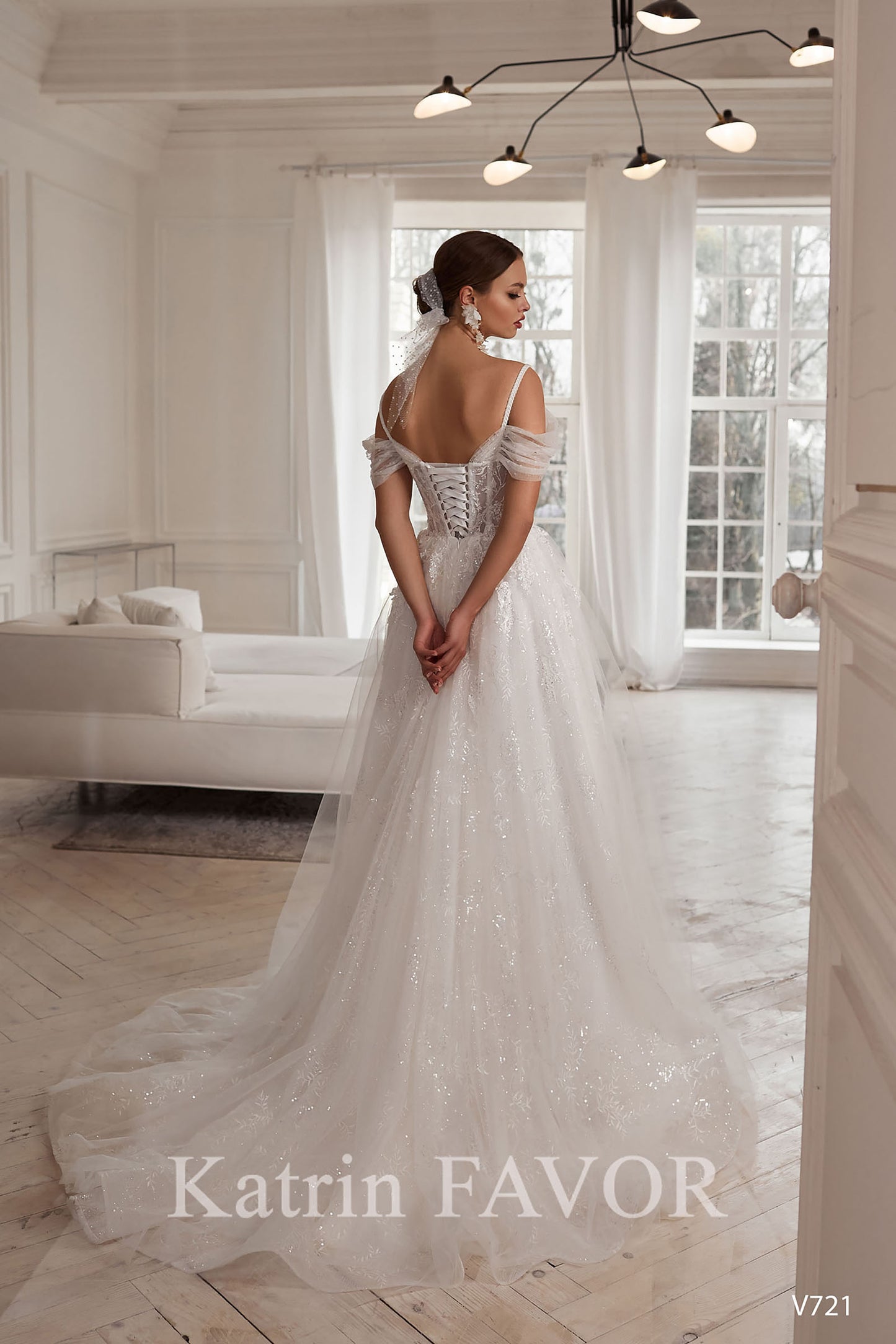 KatrinFAVORboutique-Romantic off the shoulder tulle wedding dress