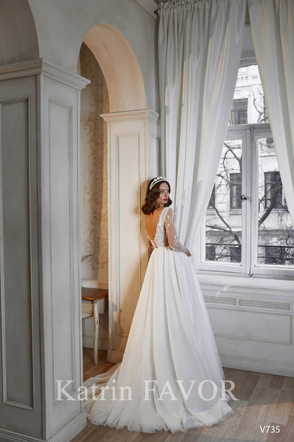 KatrinFAVORboutique-Low back long sleeve wedding dress