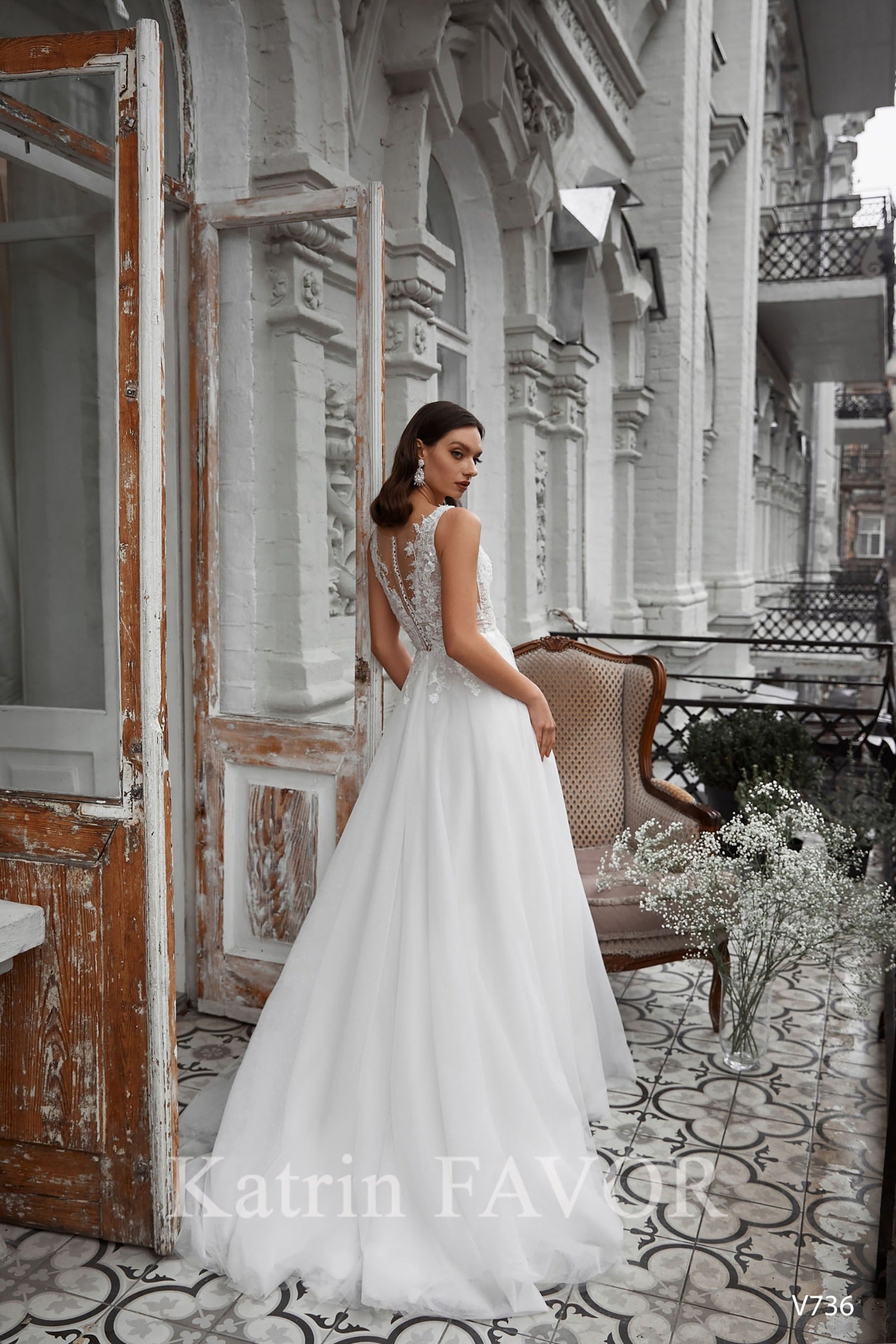KatrinFAVORboutique-Simple A-line rustic wedding dress