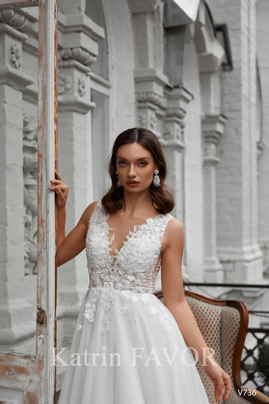 KatrinFAVORboutique-Simple A-line rustic wedding dress