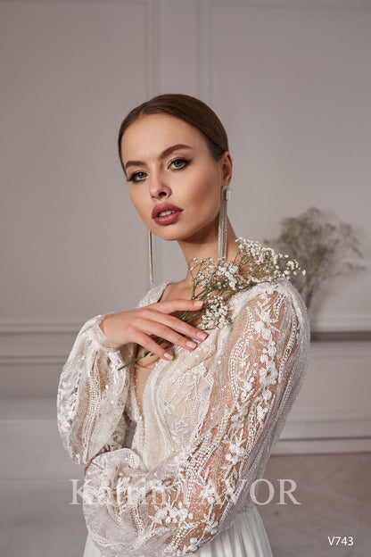 KatrinFAVORboutique-Chiffon boho wedding dress