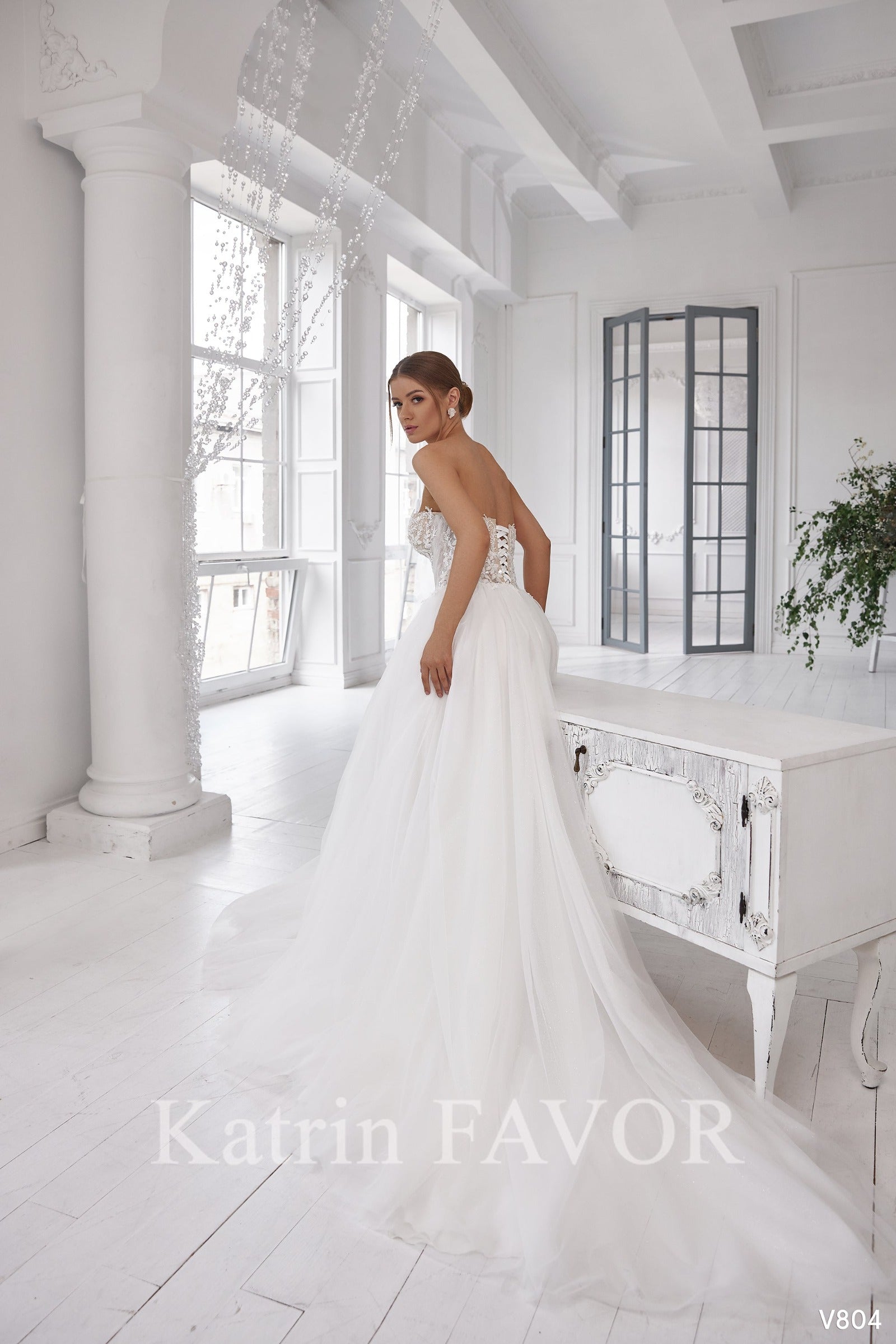KatrinFAVORboutique-Two piece long sleeve tulle wedding dress