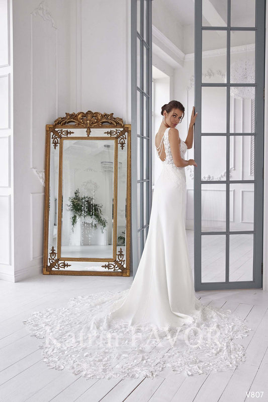 KatrinFAVORboutique-Backless wedding dress Crepe wedding dress