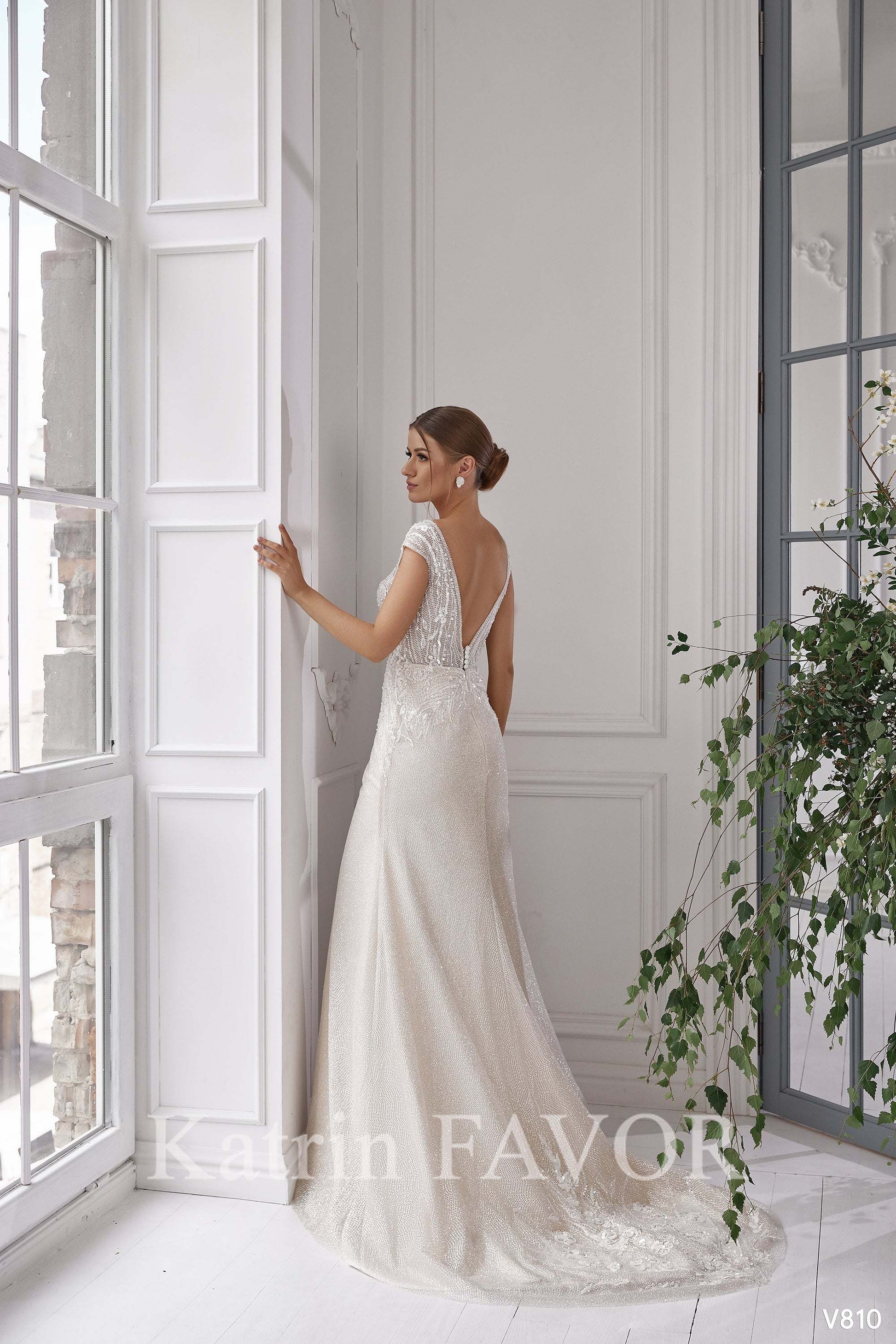 KatrinFAVORboutique-Champagne wedding dress Trumpet wedding dress