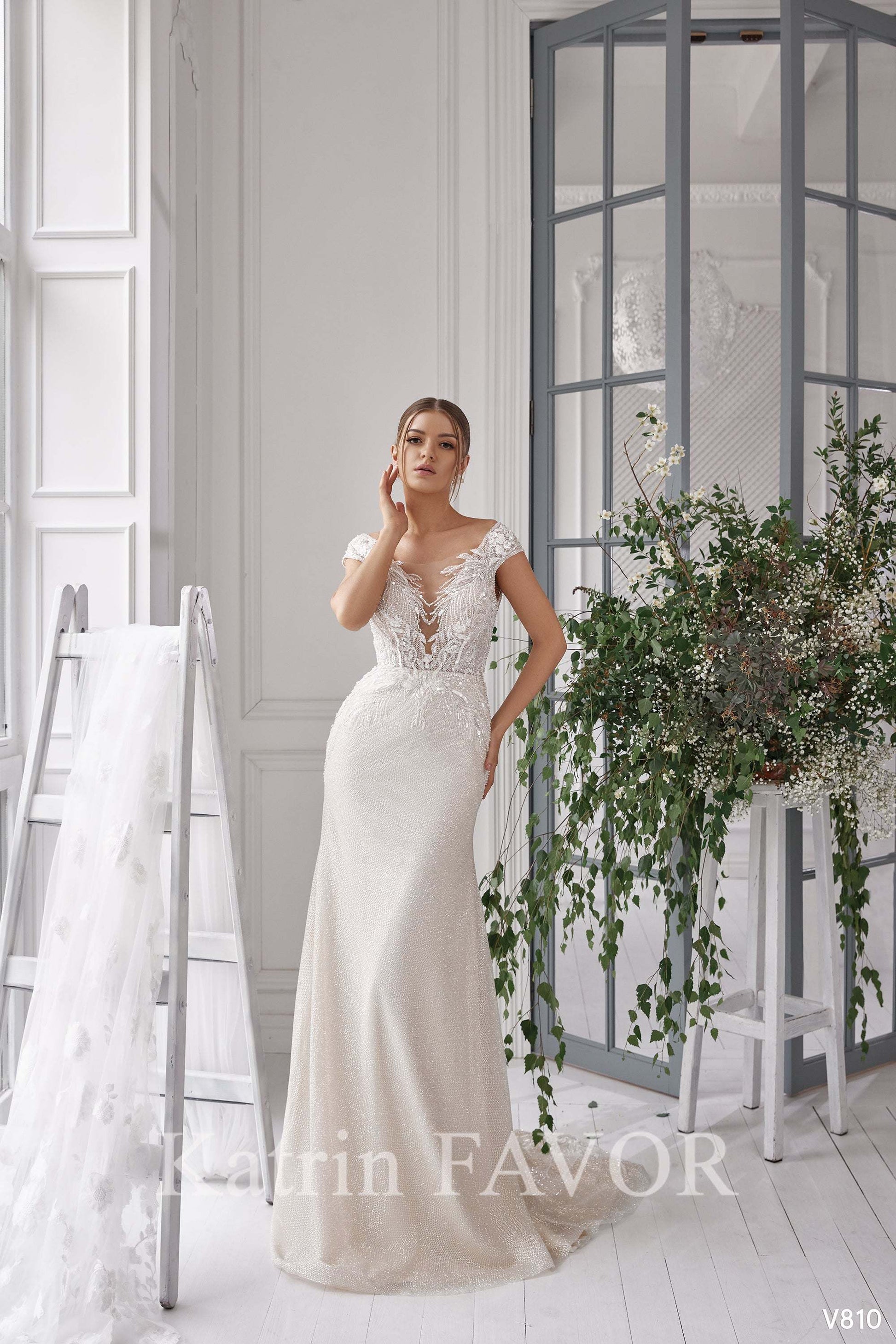 KatrinFAVORboutique-Champagne wedding dress Trumpet wedding dress