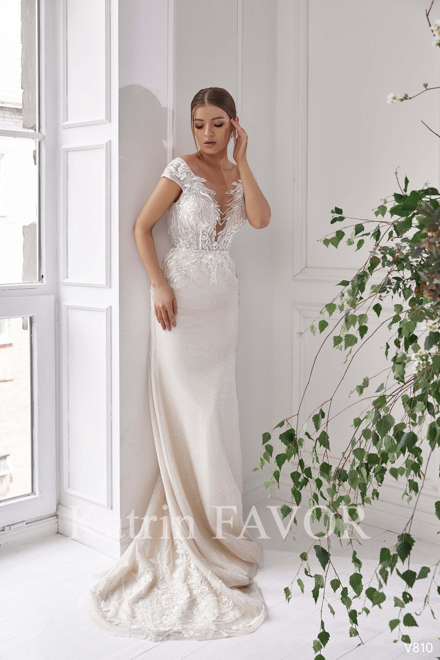 KatrinFAVORboutique-Champagne wedding dress Trumpet wedding dress