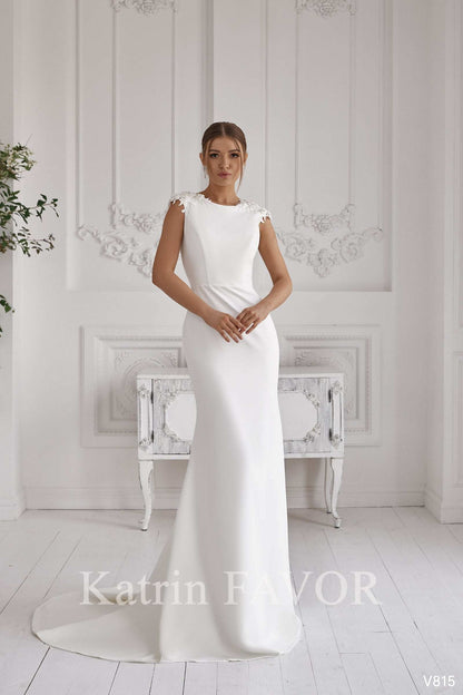 KatrinFAVORboutique-Minimal wedding dress Low back wedding dress