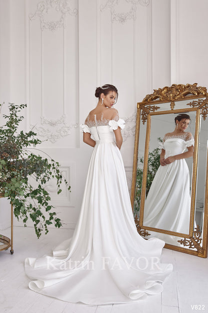 KatrinFAVORboutique-A line wedding dress Elegant bridal gown