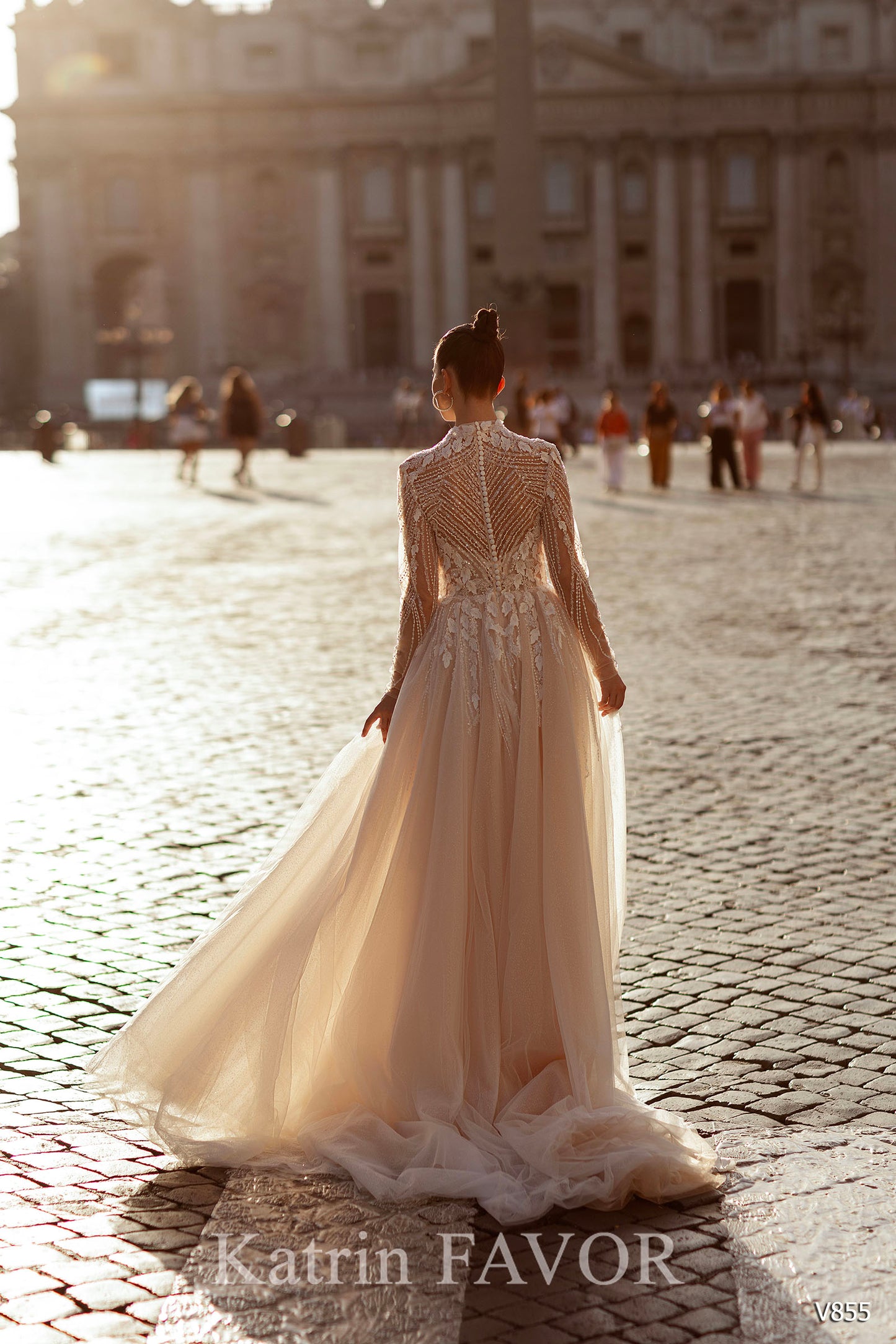 KatrinFAVORboutique-High neck long sleeve wedding dress