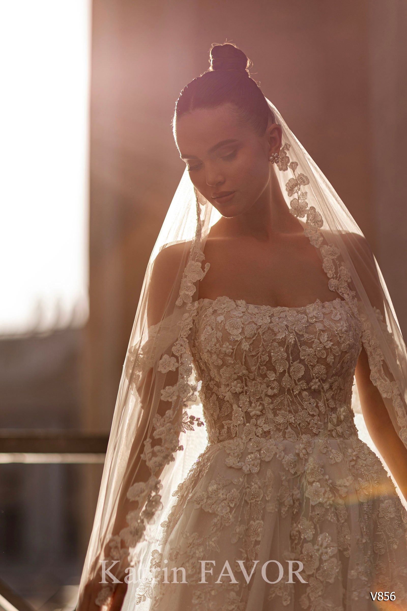 KatrinFAVORboutique-Floral embroidered off the shoulder wedding dress
