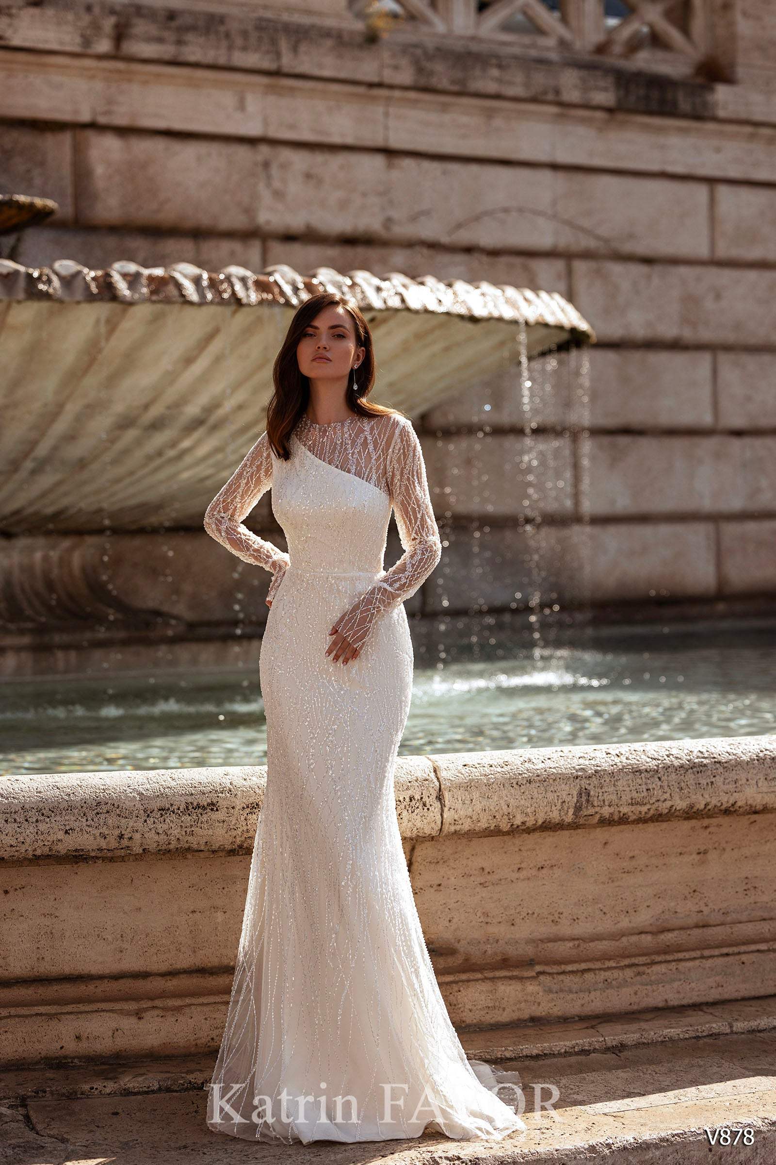 KatrinFAVORboutique-Embroidered dress for wedding Trumpet wedding gown