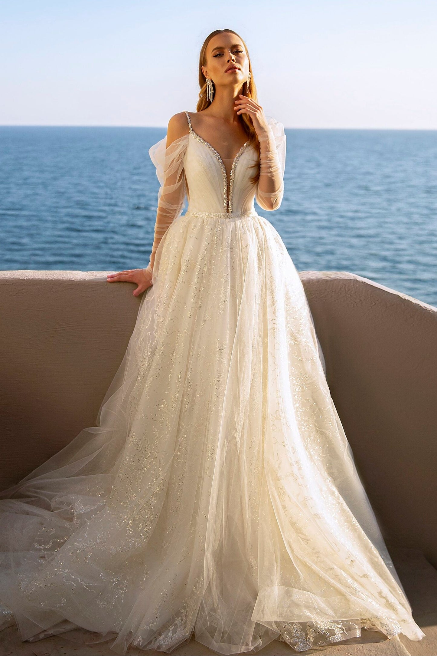 Sparkle a-line fairy wedding dress