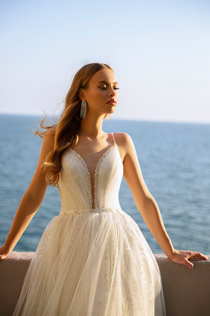 Sparkle a-line fairy wedding dress