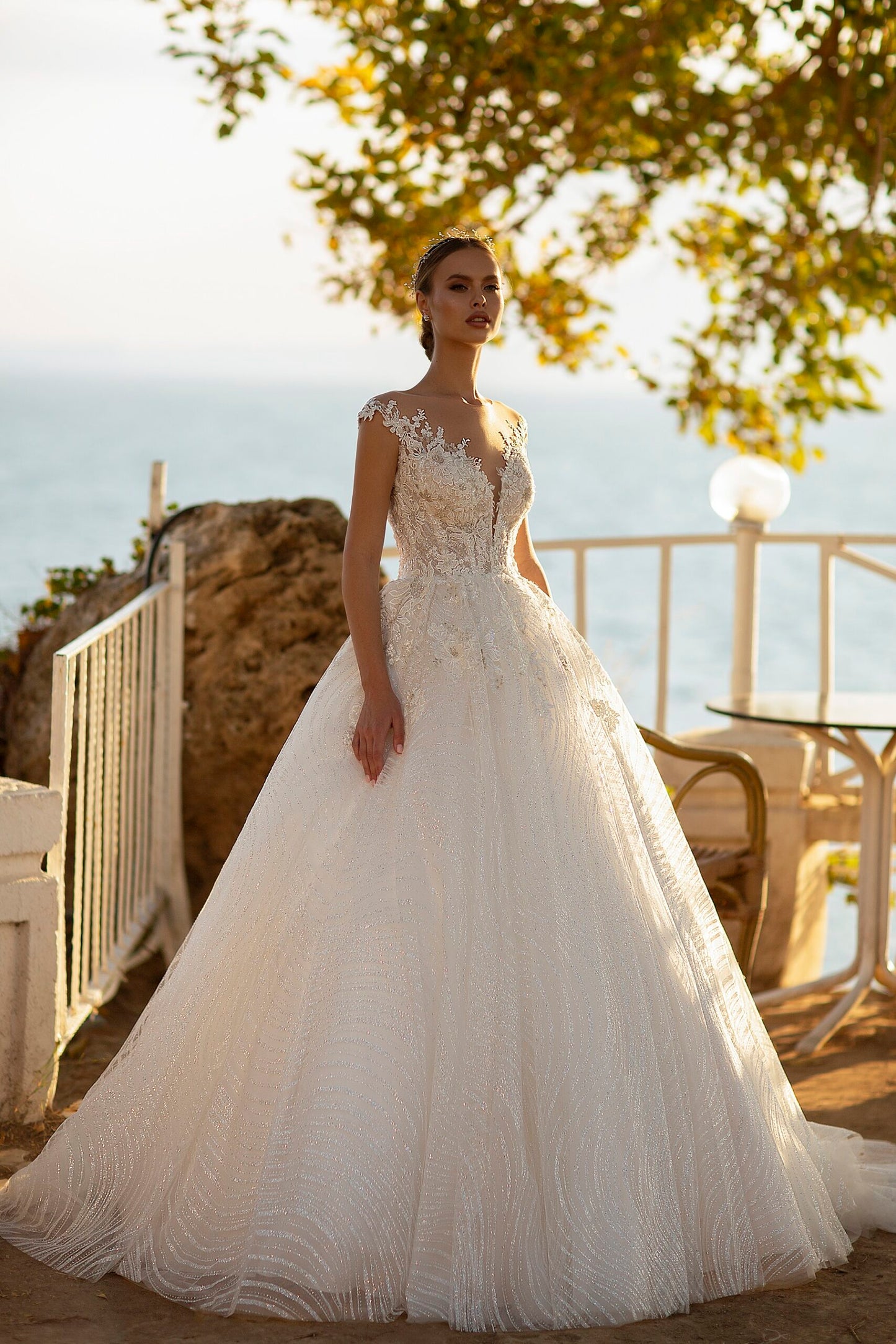 KatrinFAVORboutique-Ball gown wedding dress with flowers Off white bridal 