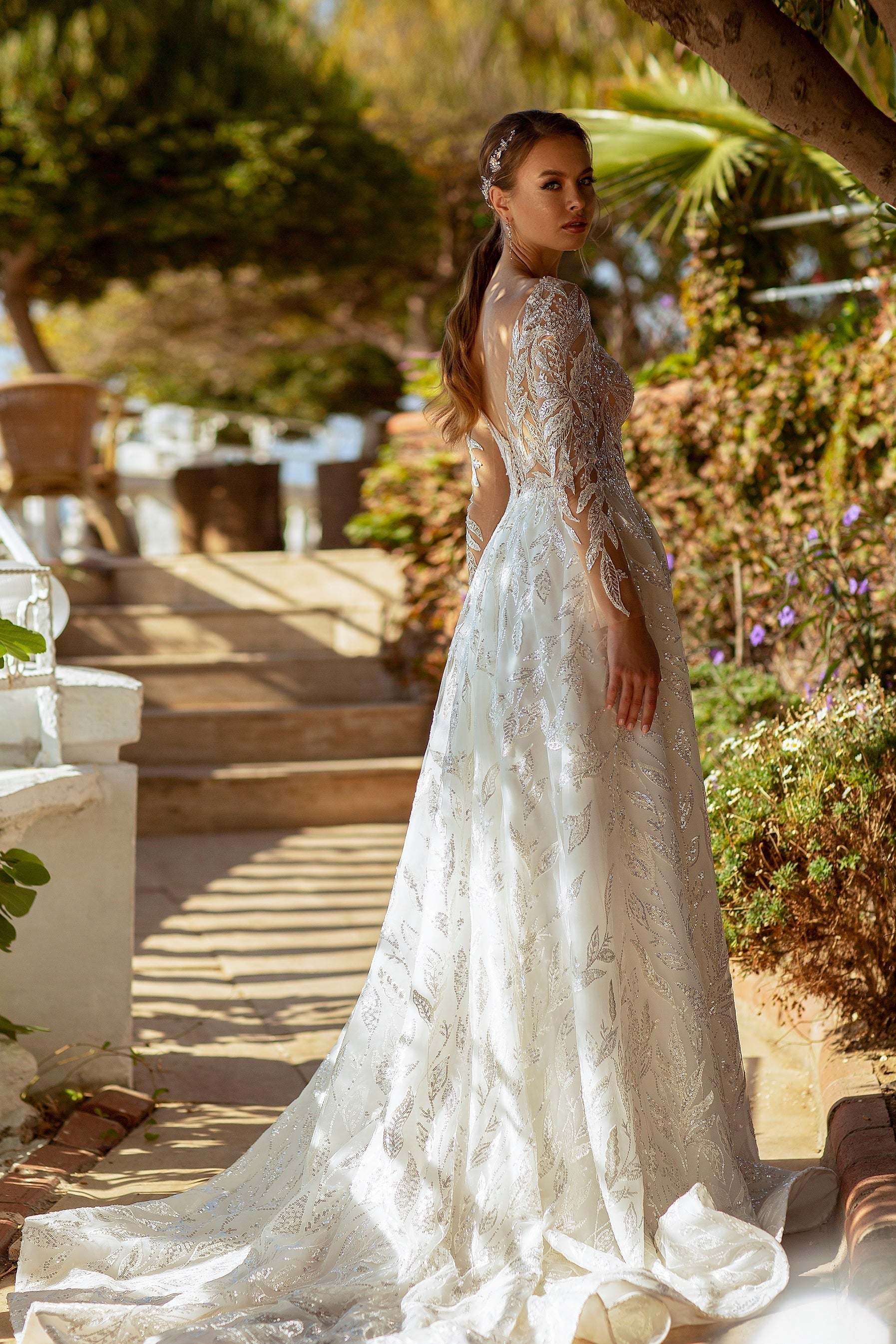 Wedding dress see through lace | Autumn dress weddding | KatrinFAVOR 2 US / As on photo Wedding dress see through lace | Autumn dress weddding | KatrinFAVOR 2 US / As on photo