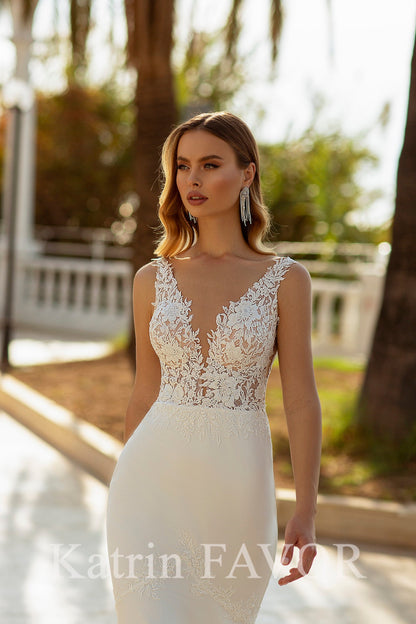 KatrinFAVORboutique-Sexy mermaid wedding dress with lace train