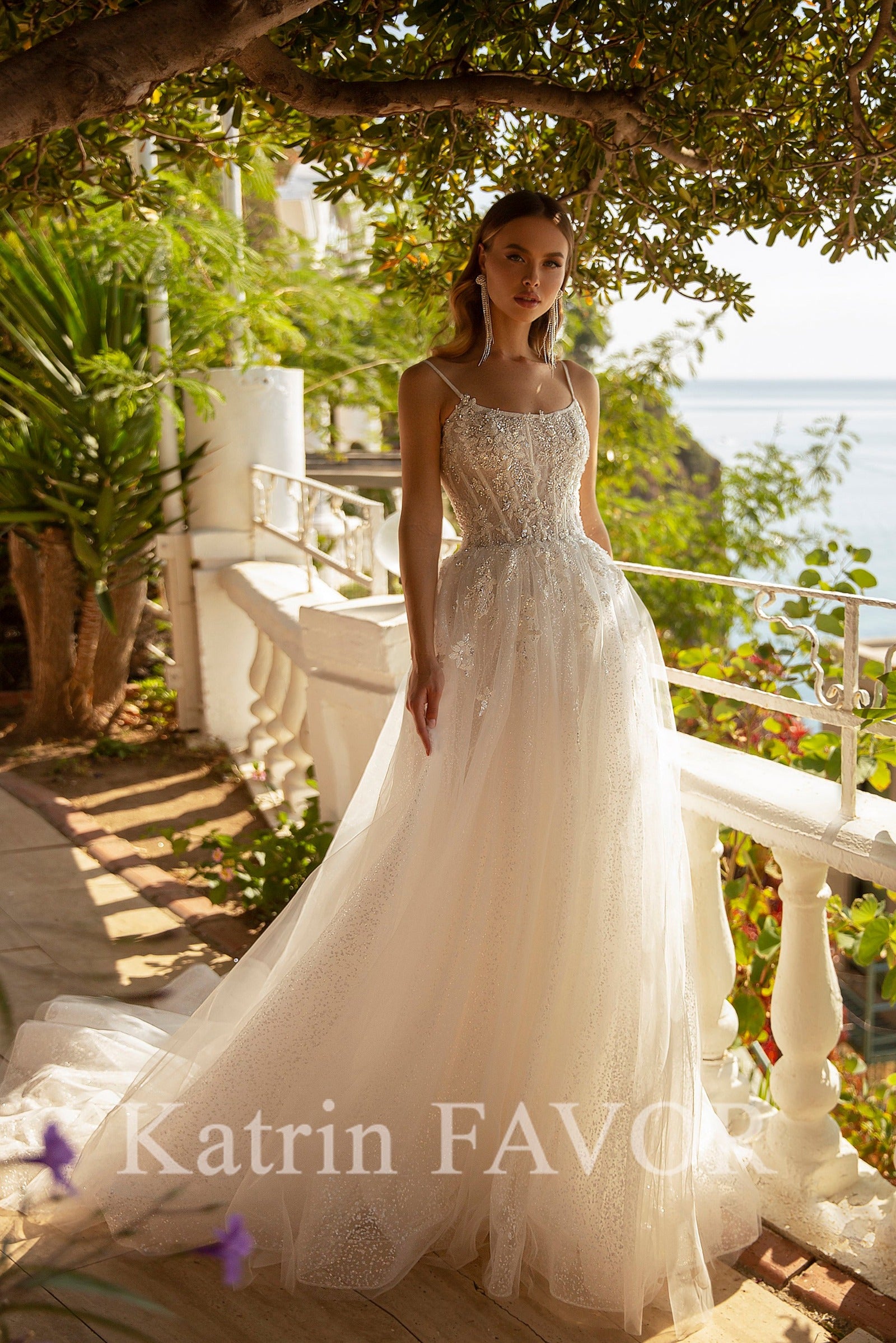 KatrinFAVORboutique-Embroidered a-line sparkle wedding dress