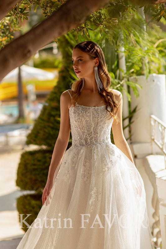 KatrinFAVORboutique-Embroidered a-line sparkle wedding dress