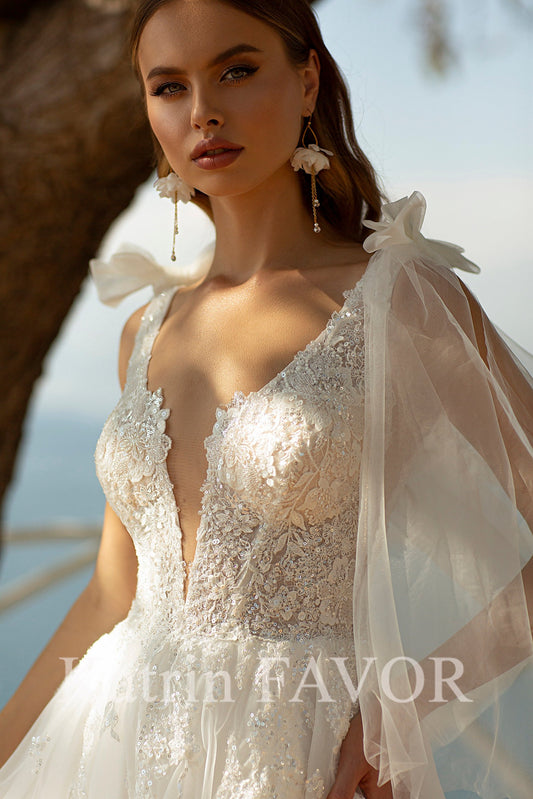 KatrinFAVORboutique-Ethereal tulle a-line beach wedding dress