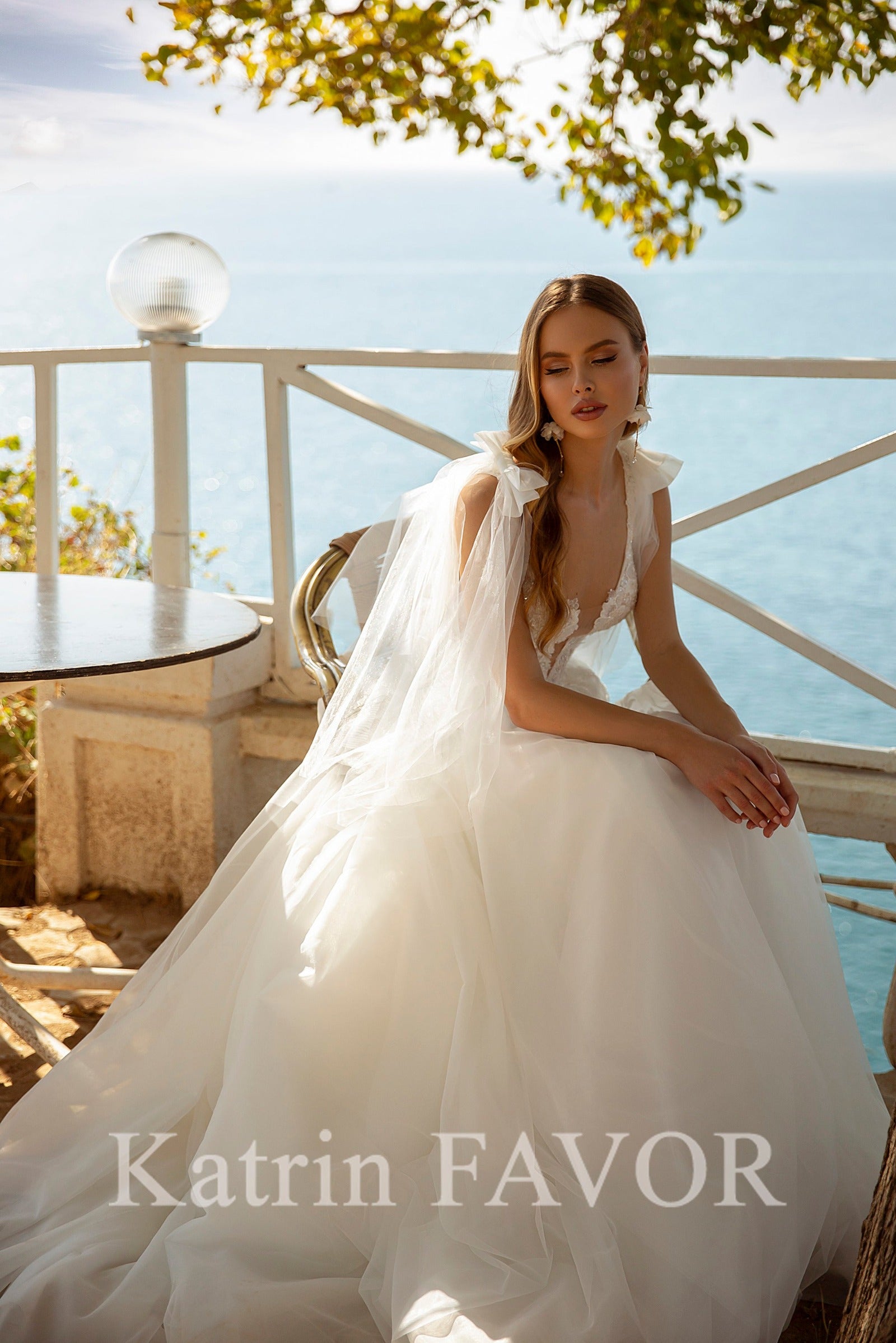 KatrinFAVORboutique-Ethereal tulle a-line beach wedding dress