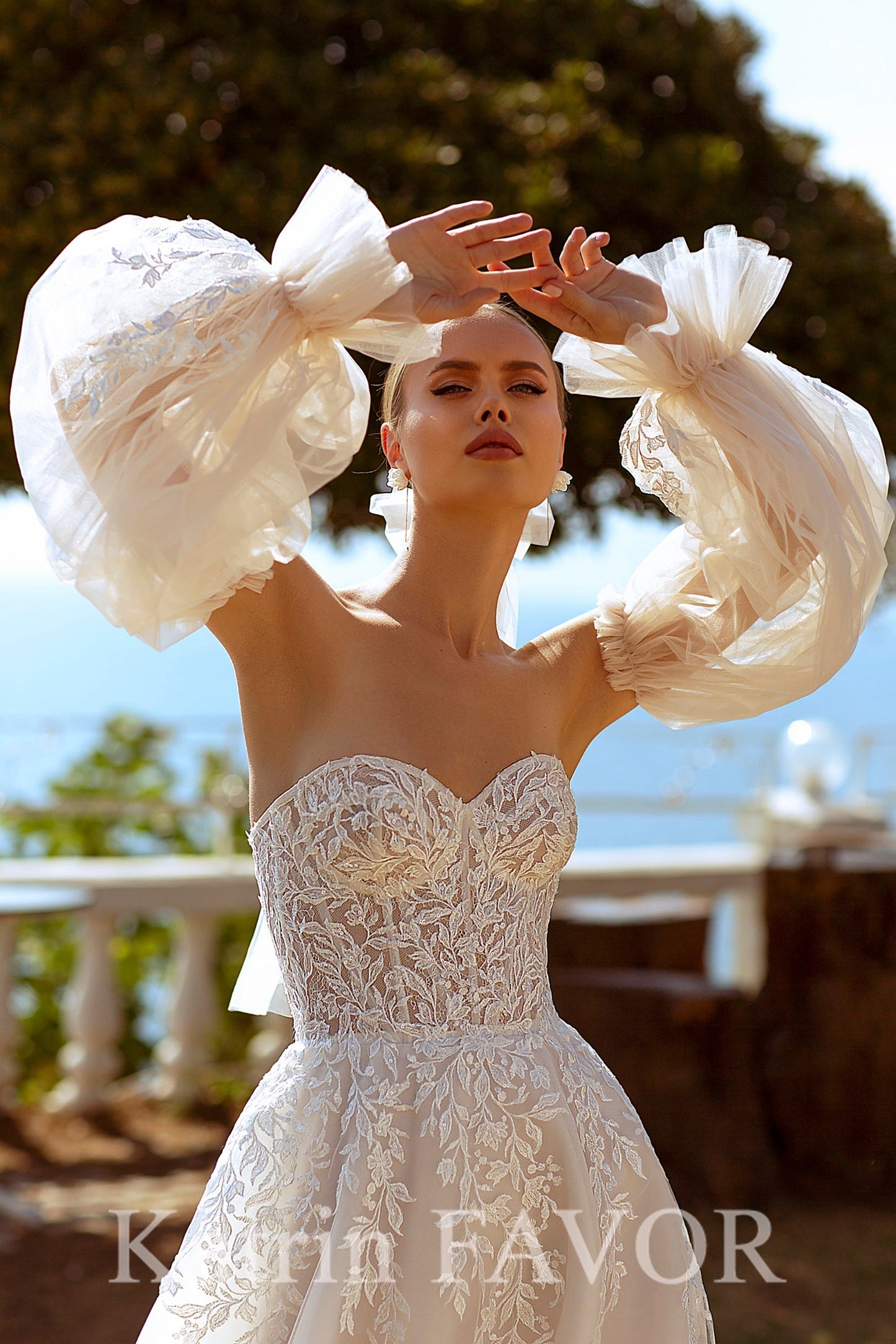 KatrinFAVOR-Floral a-line strapless corset wedding dress
