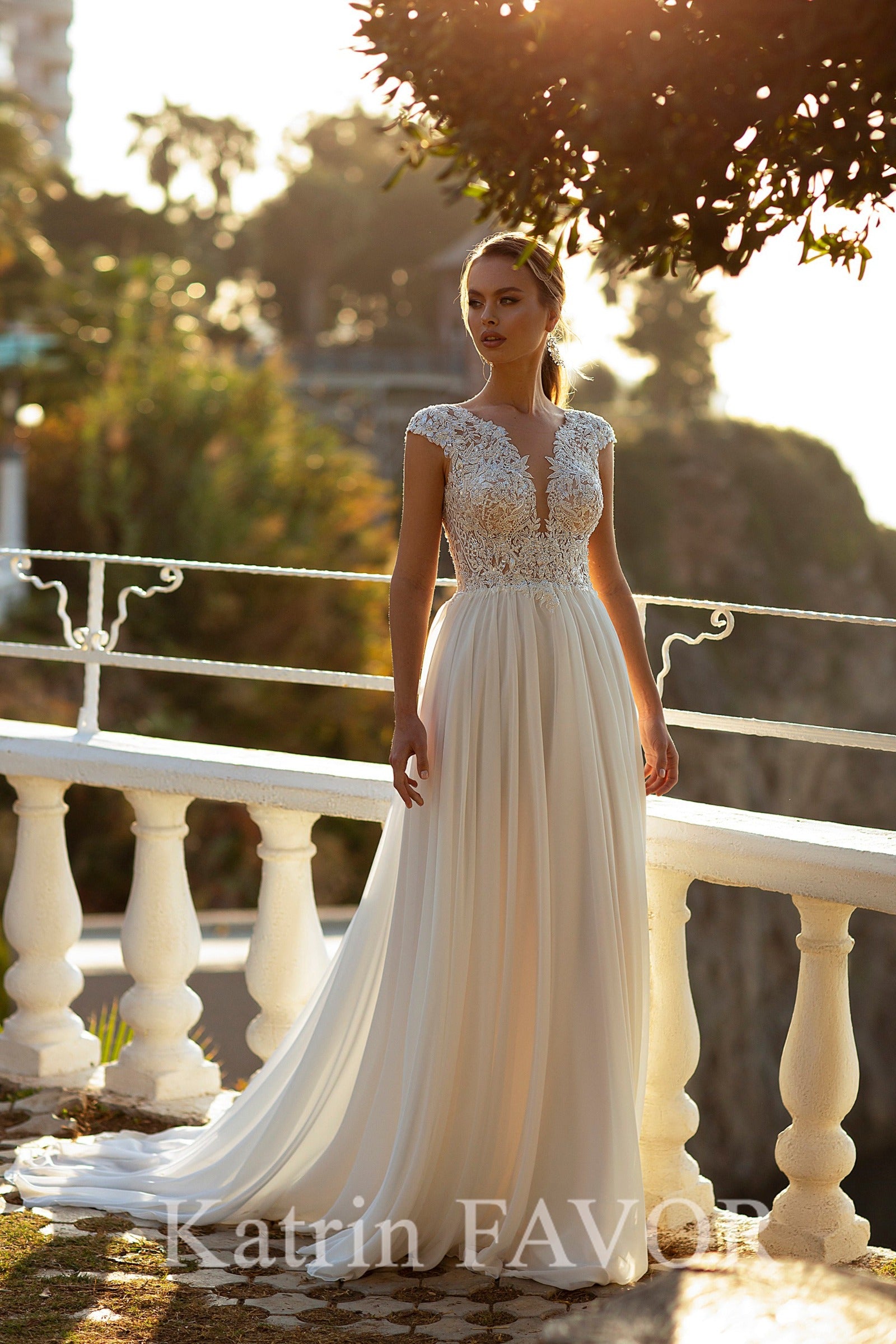 KatrinFAVORboutique-Chiffon a-line rustic wedding dress