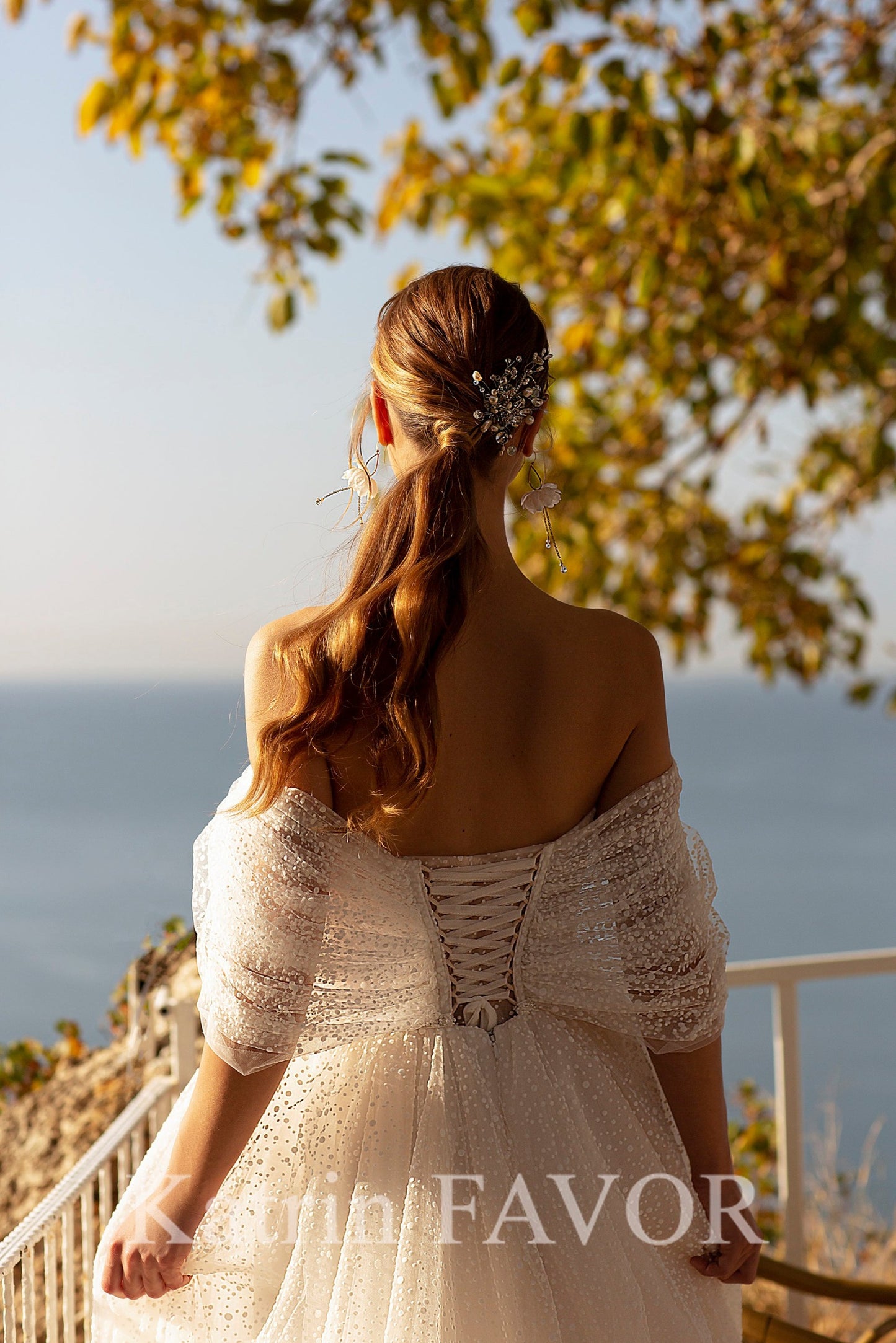 KatrinFAVORboutique-Off the shoulder a-line tulle wedding dress
