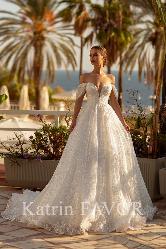 KatrinFAVORboutique-Princess ballgown sparkle wedding dress