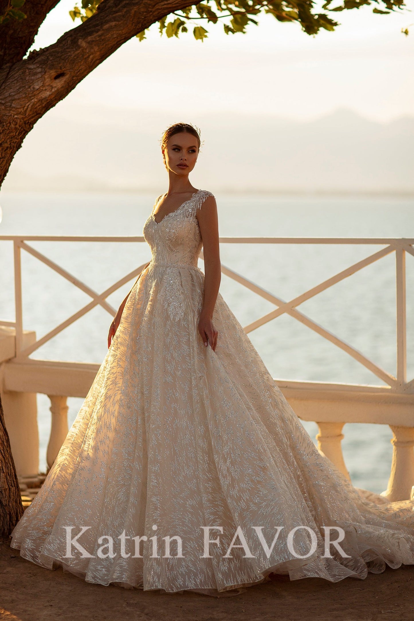KatrinFAVORboutique-Blush sparkle ballgown wedding dress