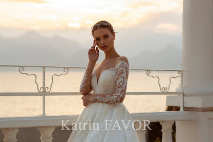 KatrinFAVORboutique-Royal long sleeve ballgown wedding dress