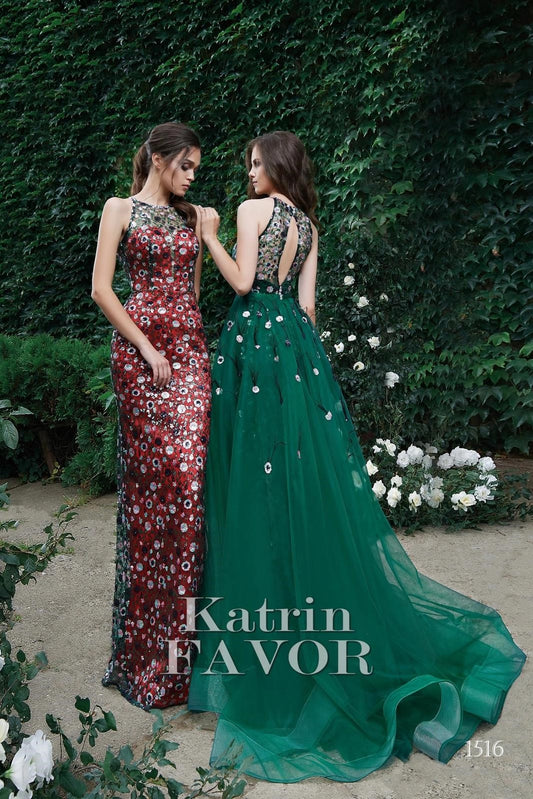 KatrinFAVORboutique-Floral outfits Formal gowns for prom Fancy dresses