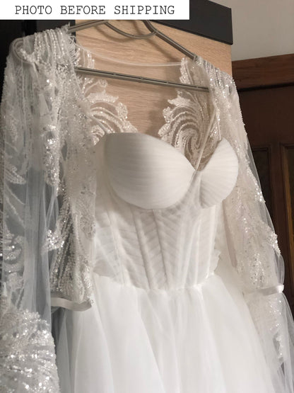 Two piece tulle wedding dress