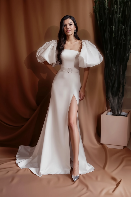 White evening dresses Dress elegant for wedding