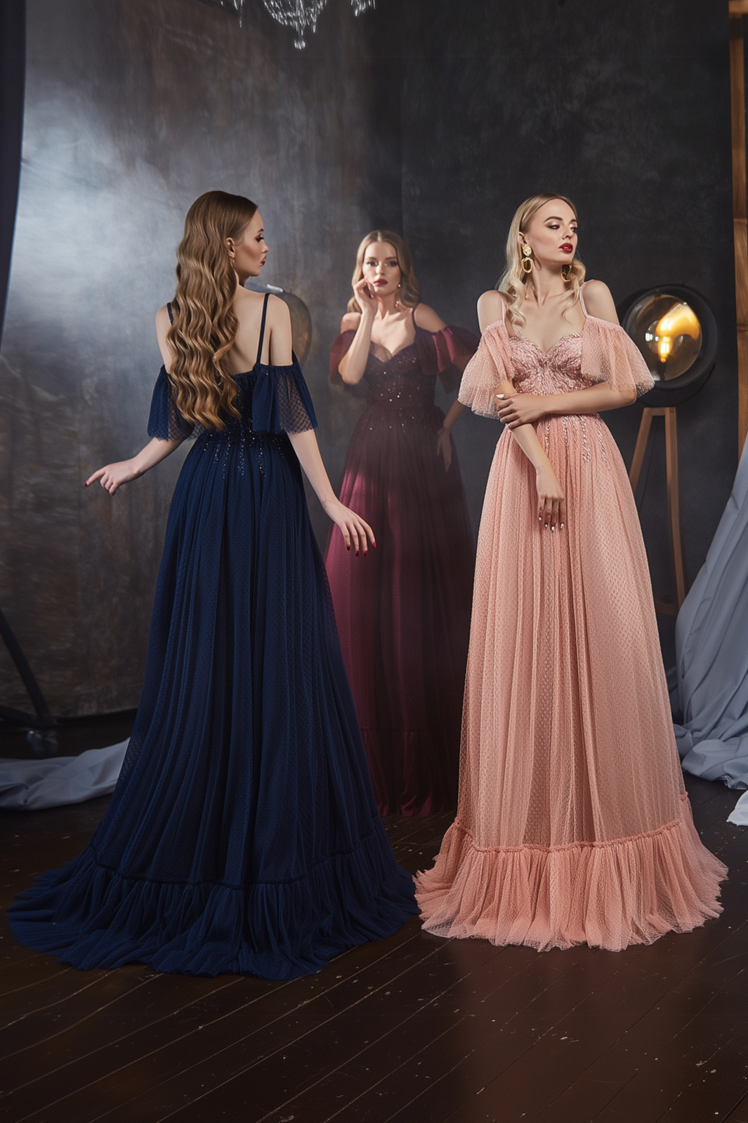 Fairy prom dress | Off the shoulder bell sleeve dress | KatrinFAVOR 6 US / Navy blue Fairy prom dress | Off the shoulder bell sleeve dress | KatrinFAVOR 6 US / Navy blue