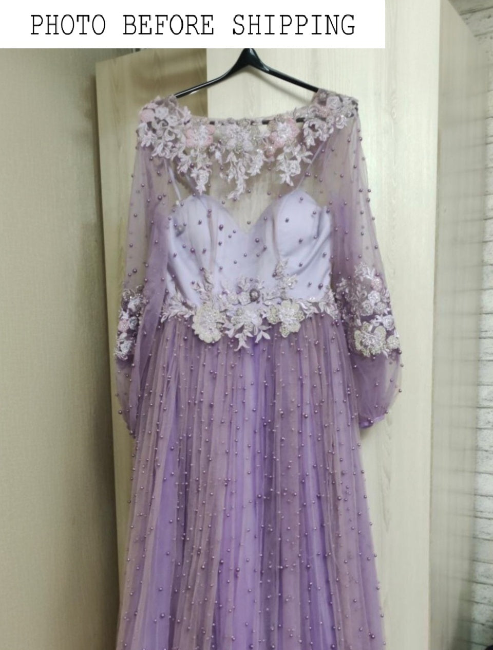 KatrinFAVORbourique-Fairytale prom dress Long sleeve a line evening gowns 