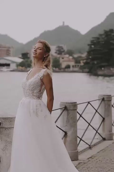 KatrinFAVORboutique-Embroidered a-line sparkle wedding dress