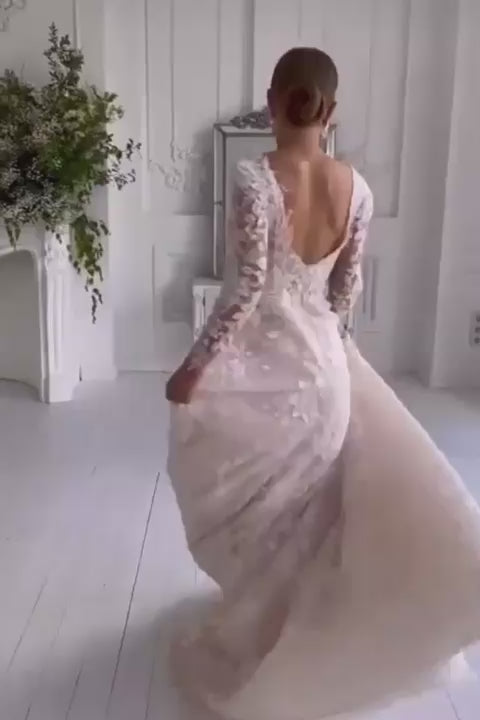 KatrinFAVORboutique-Floral embroidered wedding dress Spring wedding looks