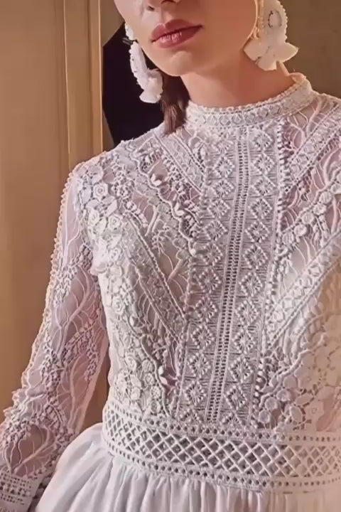 KatrinFAVORboutique-Modest high neck country wedding dress