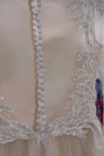 Katrin Favor - Sparkle blush long open back wedding dress