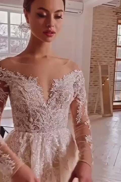 KatrinFAVORboutique-Off the shoulder rustic wedding dress