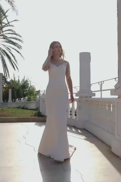 KatrinFAVORboutique-Long sleeve sheath fitted wedding dress