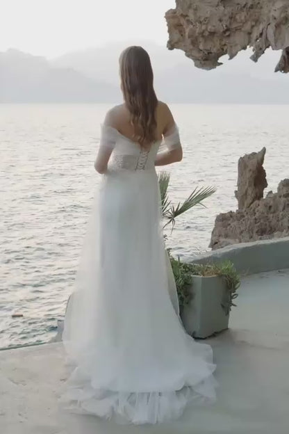 KatrinFAVORboutique-Off the shoulder embroidered a-line wedding dress