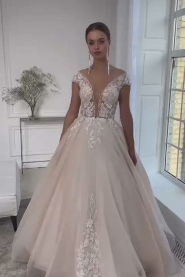 KatrinFAVORboutique-Blush tulle embroidered wedding gown