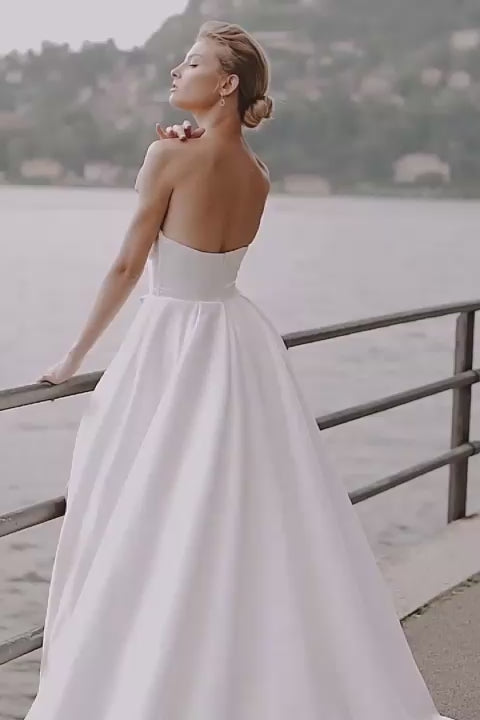 KatrinFAVORboutique-Simple elegant satin a-line wedding dress