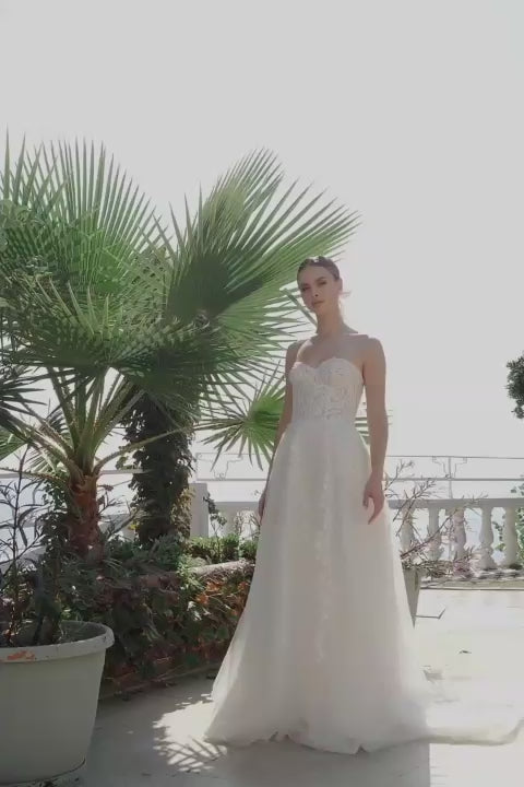 KatrinFAVOR-Floral a-line strapless corset wedding dress
