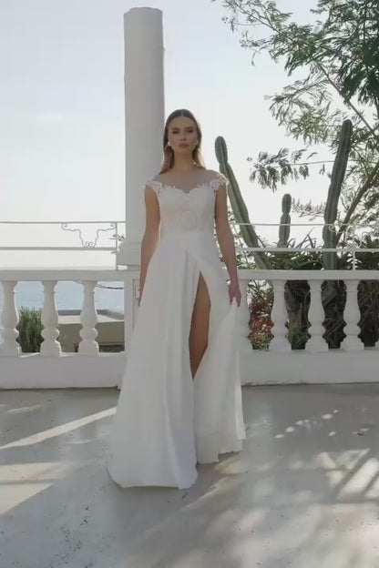 KatrinFAVORboutique-Chiffon a-line beach wedding dress