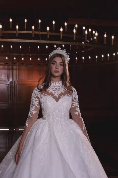 KatrinFAVORboutique-Long sleeve ballgown princess wedding dress