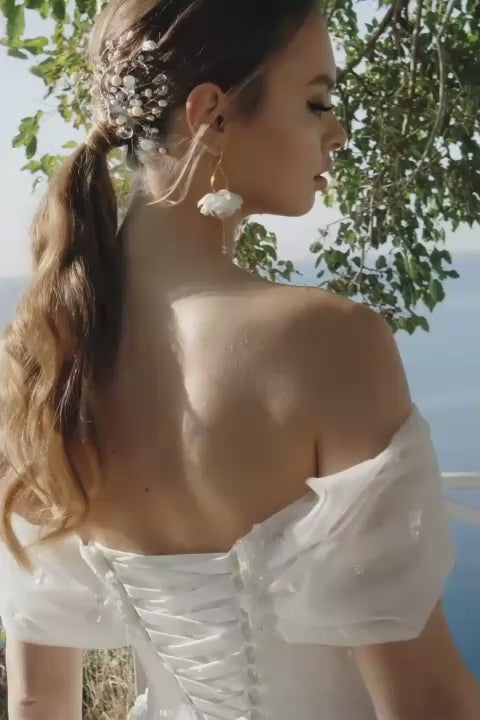 KatrinFAVORboutique-Off the shoulder embroidered corset a-line wedding dress